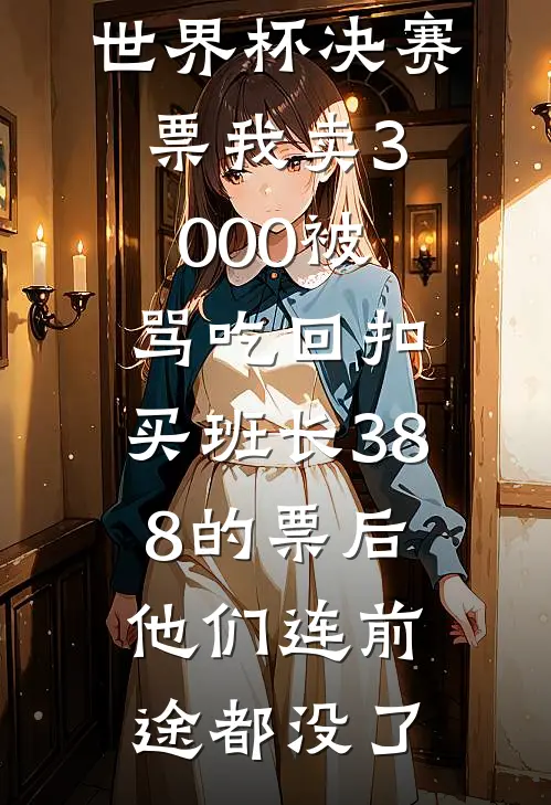 世界杯决赛票我卖3000被骂吃回扣，买班长388的票后他们连前途都没了