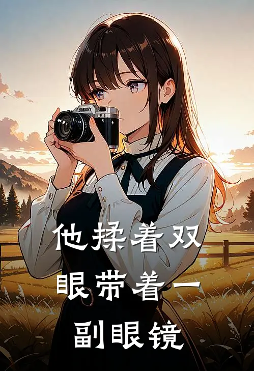 他揉着双眼带着一副眼镜